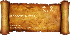 Kopacz Kitti névjegykártya